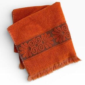 Vintage Cannon Monticello Towel  Orange Fringe Bath Towel